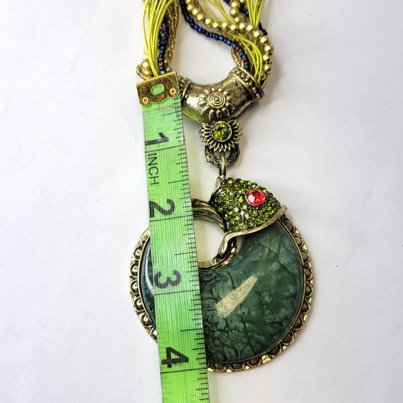 Chunky Fish Pendant Necklace Fashion Gemstone Green Fish Pendant - Picture 7 of 12